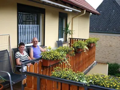 Ein Balkon oder eine Terrasse in der Unterkunft Haus Kummeleck , Wohnung 3