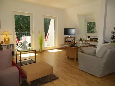TV/Unterhaltungsangebot in der Unterkunft Weißes Haus am Kurpark, Fewo Waldblick