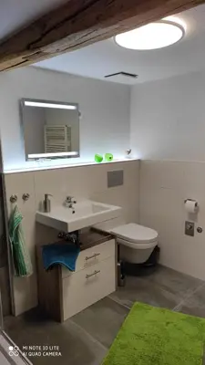 Ein Badezimmer in der Unterkunft FEWO am Wetzstein