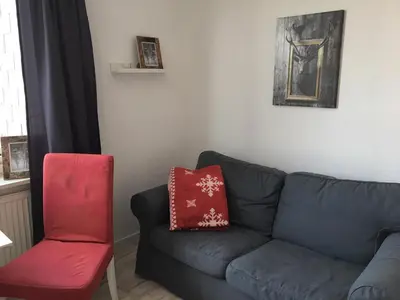 Ein Sitzbereich in der Unterkunft Apartment HarzZwerg