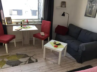 Ein Sitzbereich in der Unterkunft Apartment HarzZwerg