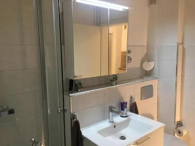 Ein Badezimmer in der Unterkunft Ferienwohnung Univers