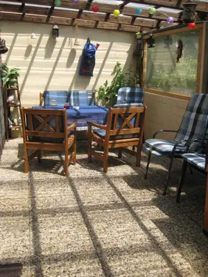 Ein Sitzbereich in der Unterkunft Ferienwohnung 