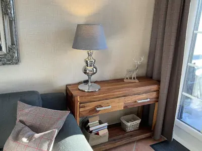 Ein Sitzbereich in der Unterkunft Luxus Ferienwohnung schöne Aussicht