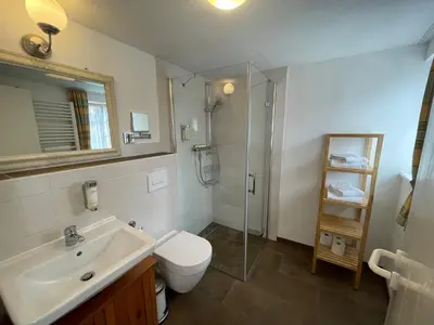 Ein Badezimmer in der Unterkunft Urlaub im Fachwerk - Klink