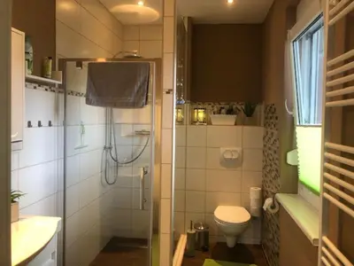 Ein Badezimmer in der Unterkunft Modernes Ferienhaus im Harz Nähe Wernigerode