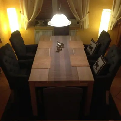 Ein Sitzbereich in der Unterkunft Ferienhäuser Am Eichenberg, Haus 2