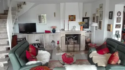 Ein Sitzbereich in der Unterkunft Ferienwohnung Kück-Rathausstrasse