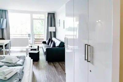 Ein Sitzbereich in der Unterkunft Haus am See HS 337