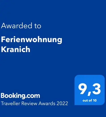 Ein Zertifikat, Auszeichnung, Logo oder anderes Dokument, das in der Unterkunft Ferienwohnung Kranich ausgestellt ist