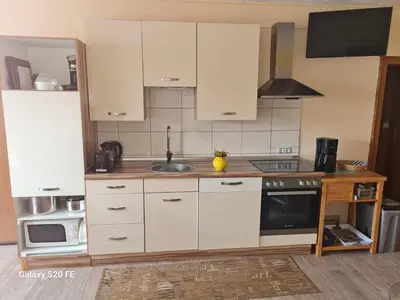 Küche/Küchenzeile in der Unterkunft Ferienwohnung Kranich