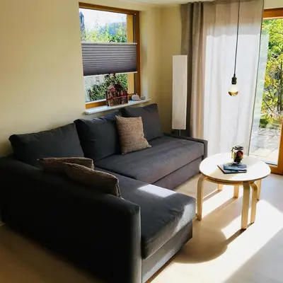 Ein Sitzbereich in der Unterkunft Ferienhaus Ilfeld