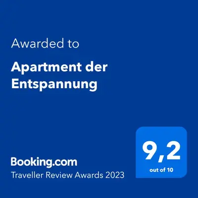 Ein Zertifikat, Auszeichnung, Logo oder anderes Dokument, das in der Unterkunft Apartment der Entspannung ausgestellt ist