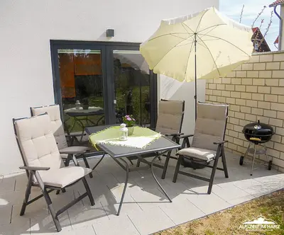 Ein Sitzbereich in der Unterkunft Auszeit-im-Harz Haus 6 Wohnung 3