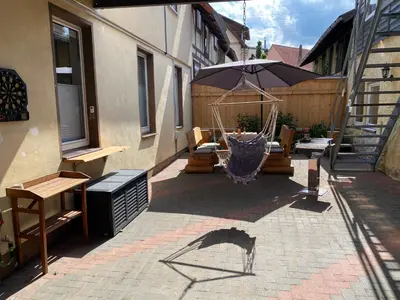 Ein Balkon oder eine Terrasse in der Unterkunft Ferienwohnung am Anger