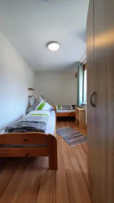 Ein Bett oder Betten in einem Zimmer der Unterkunft Ferienwohnung Leonie