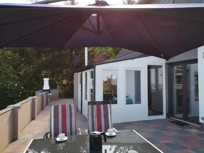 Ein Patio oder anderer Außenbereich in der Unterkunft Ferienhaus Ausblick Am Eichenberg