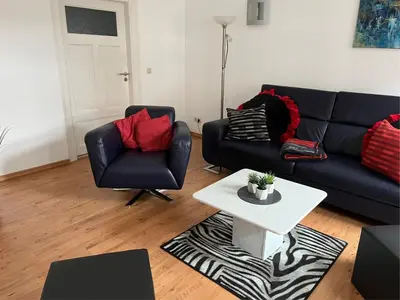 Ein Sitzbereich in der Unterkunft Altstadtapartments