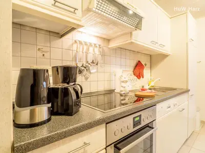 Küche/Küchenzeile in der Unterkunft Ruhiges Apartment am Waldrand mit Schlossblick
