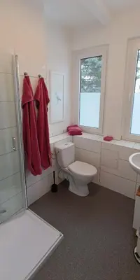 Ein Badezimmer in der Unterkunft Harzquartier
