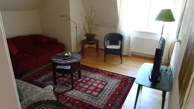 Ein Sitzbereich in der Unterkunft Ferienwohnung Loma