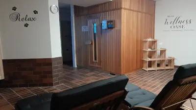 Ein Sitzbereich in der Unterkunft Residenz Sachsensteinblick