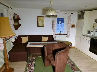 Küche/Küchenzeile in der Unterkunft Birkenhain