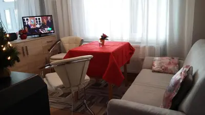 Ein Sitzbereich in der Unterkunft Ferienhaus II Heyder