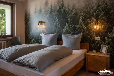 Ein Bett oder Betten in einem Zimmer der Unterkunft Auszeit im Harz Haus 3 Wohnung 6