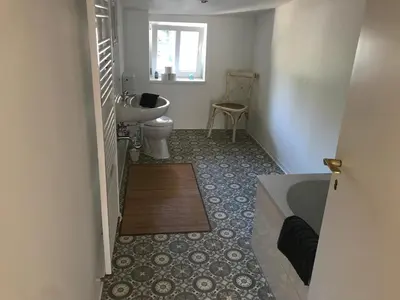 Ein Badezimmer in der Unterkunft Ferienhof Drei Linden