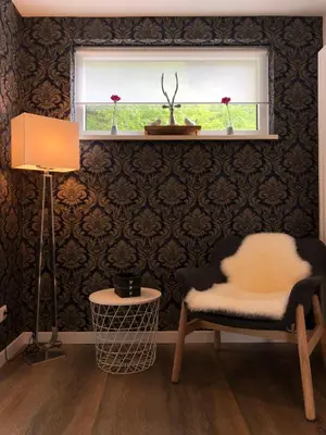 Ein Sitzbereich in der Unterkunft Ferienchalet Flößwehrtal