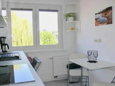 Küche/Küchenzeile in der Unterkunft Ferienwohnung Sagenhaft