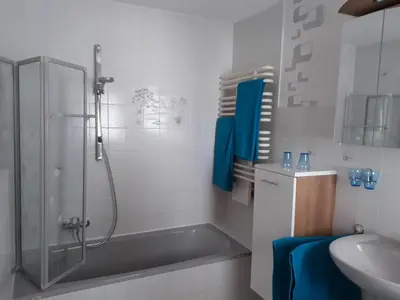 Ein Badezimmer in der Unterkunft Ferienhaus Pieper