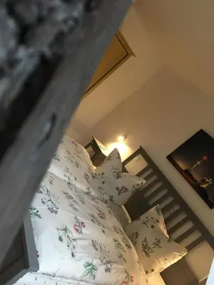 Ein Bett oder Betten in einem Zimmer der Unterkunft Ferienhaus Harzinsel