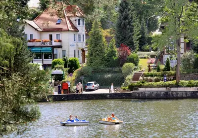 Blick auf einen Fluss in der Nähe der Ferienwohnung