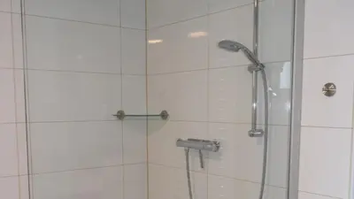 Ein Badezimmer in der Unterkunft Glockenturmblick Finke