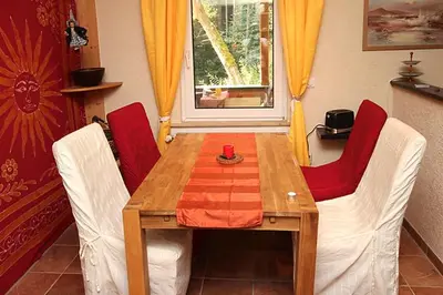 Ein Sitzbereich in der Unterkunft Ferienwohnungen im Harz