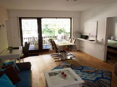 Ein Sitzbereich in der Unterkunft Ferienwohnung AltesSalzwerk