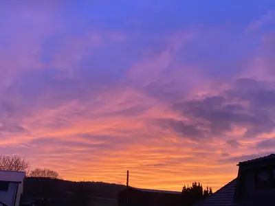 Blick auf den Sonnenuntergang/Sonnenaufgang von der Ferienwohnung aus oder aus der Nähe
