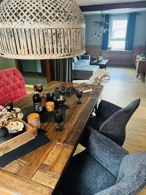 Ein Sitzbereich in der Unterkunft Ferienwohnung HarzReise