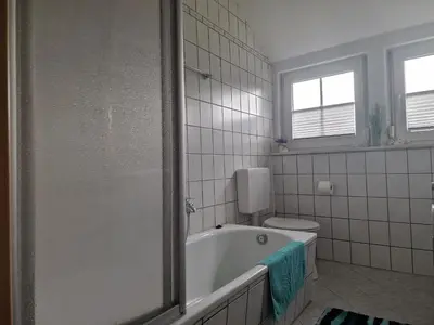 Ein Badezimmer in der Unterkunft Ferienwohnung Vier Sterne