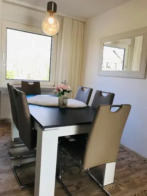 Ein Sitzbereich in der Unterkunft Ferienwohnung Harzblick 3