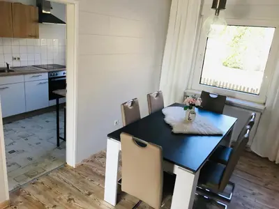 Küche/Küchenzeile in der Unterkunft Ferienwohnung Harzblick 3
