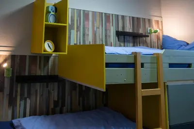 Ein Bett oder Betten in einem Zimmer der Unterkunft Schloss Stiege