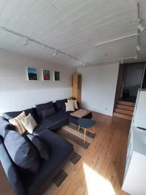 Ein Sitzbereich in der Unterkunft Familien Ferienwohnung Harzer Schöllchen