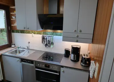 Küche/Küchenzeile in der Unterkunft Familien Ferienwohnung Harzer Schöllchen