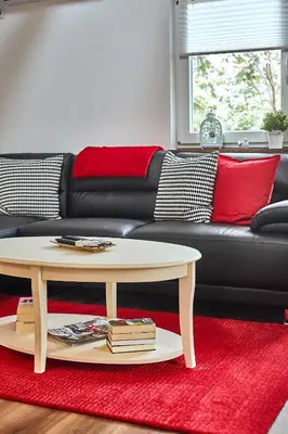Ein Sitzbereich in der Unterkunft Bagger's Ferienhaus