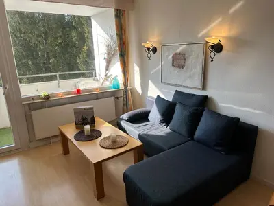 Ein Sitzbereich in der Unterkunft Ferienwohnung Relax 1