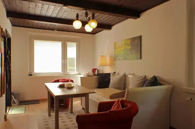 Ein Sitzbereich in der Unterkunft Sternhaus-Harz