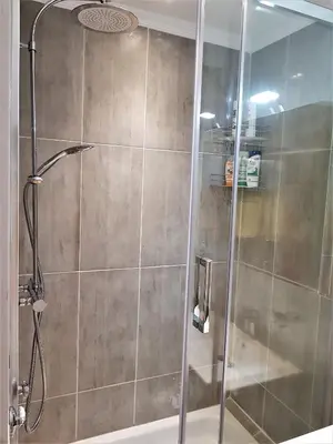 Ein Badezimmer in der Unterkunft Großdorf Appartement En Vogue im Hahnenklee, Harz